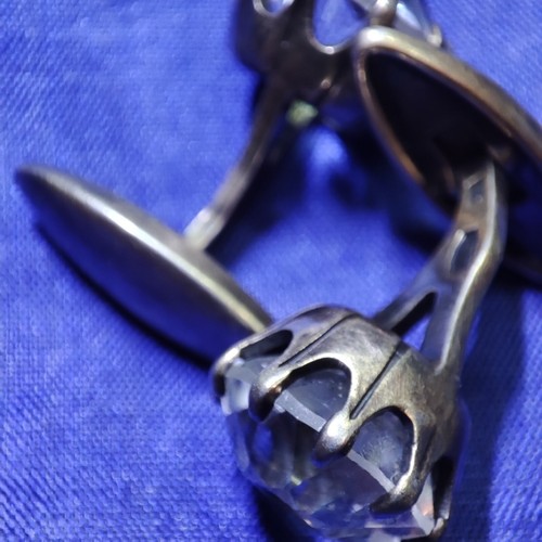 π Gemelli vintage in argento sovietico | grande cristallo di roccia | 875 sterline | URSS vecchi - Foto 17 di 24