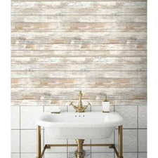 RoomMates-Peel and Stick Wallpaper Tan/Distressed One 20.5"Wx16.5'L roll