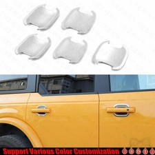 For Ford Bronco 2021-2024 Chrome Silver Car Exterior Side Door Bowl Cover Trim