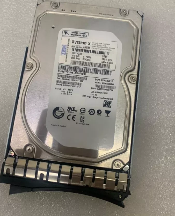 NEW For 81Y9799 81Y9798 81Y3865 IBM 3TB 7.2K 6Gb/s 3.5" SATA Hard Drive - Image 3 of 4