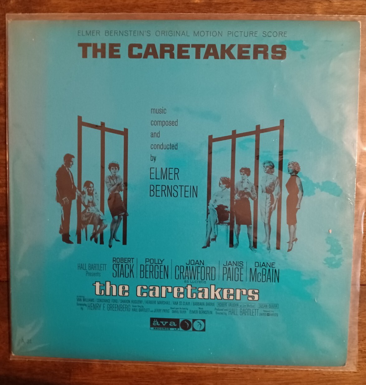 1963 Ava Records THE CARETAKERS album ELMER BERNSTEIN SOUNDTRACK LP ex