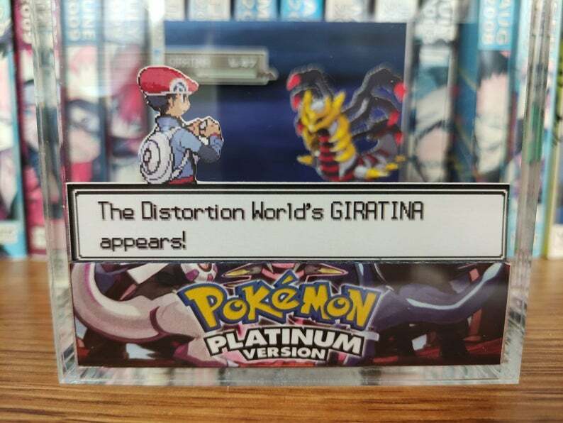 Pokemon Giratina Shiny Handmade Diorama - Gameboy / Retro Gaming Cube -  Fanart