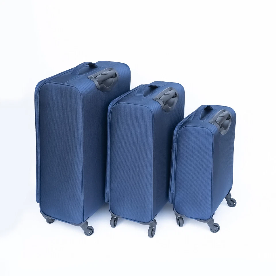 Juego de 3 piezas de equipaje 19/24/28" maleta de tela Oxford azul oscuro maleta expandible Foto 4 de 4