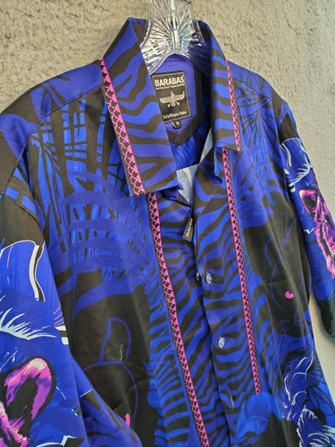 Barabas Men’s Luxury Wild Cat Design L/S Button Up Shirt Size Medium NWT - Picture 6 of 19