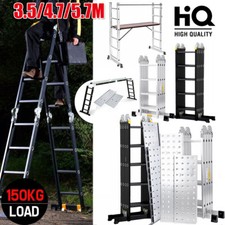 3.5M/4.7M/5.7M 14IN1 Combination Platform Folding Ladder Multi-Purpose Aluminium