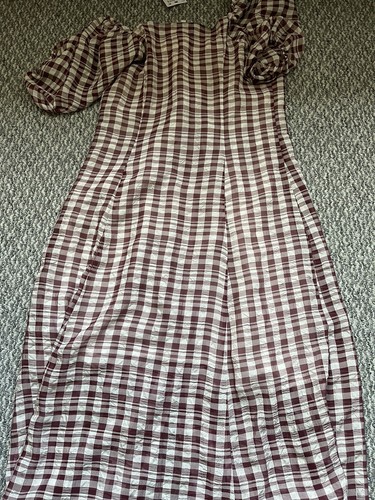 New Womens NEXT Dress Long Shirt Button up Tea Dress Check Red Lined (47) - Picture 6 of 6