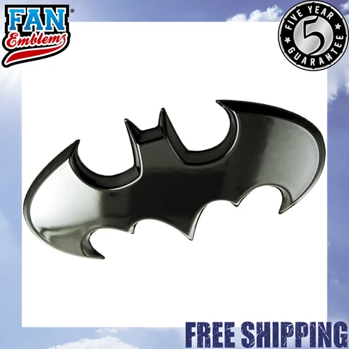 Batman Batwing Logo 3D Car Badge (Black Chrome)