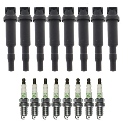 Bosch 8 Ignition Coil NGK 8 V-Power Spark Plug Kit For E60 E53 550i X5 V8