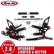 Arashi Rearsets Foot Pegs Pedals For Yamaha YZF R6 / YZF-R6 2006 - 2016 2015 BK