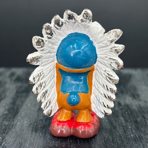Schlümpfe 20144 Indianer Häuptling Schlumpf Vintage PVC Figur Schleich Peyo Figur - Bild 3 von 5