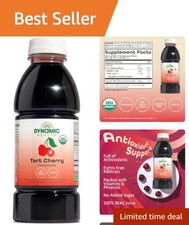 Potent Organic Tart Cherry Juice Concentrate - 100 Real Juice, 16 Fluid Ounces