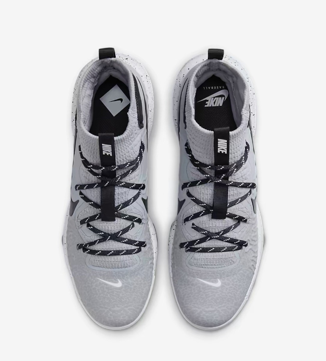 Nike Alpha Huarache NXT MCS Mid Baseball Cleat Gray Black DJ6519