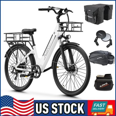 1100W 26'' Electric Bike for Adults 48V12.8Ah 62 Miles 28MPH  7 Speed Ebike