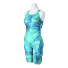 Mizuno Women  s Swim Fitness All-in-One Swimsuit Graphic Pattern Mint Stroke ONE