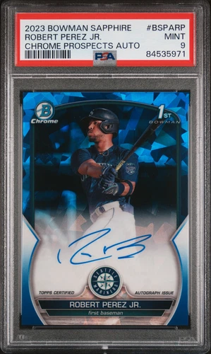 2023 Bowman Sapphire #BSPARP Robert Perez Jr. Chrome Prospects Auto PSA 9