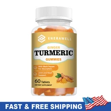 Turmeric Curcumin Black Pepper Gummies 60ct Joint Pain Inflammation Relief Gummy