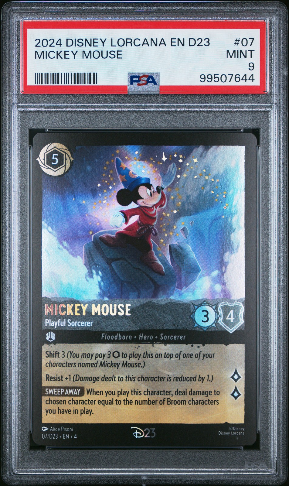 2024 Disney Lorcana En D23-D23 Expo Promo #07 Mickey Mouse PSA 9