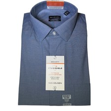 Van Heusen Men's Regular Fit Stain Shield Dress Shirt blue 15-15.5 34-35 60