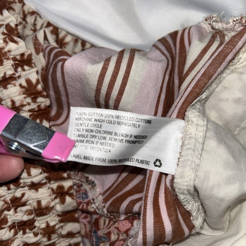 Filo universale taglia 1x patchwork midi marrone rosa gonna boho contadino scopa - Foto 8 di 9