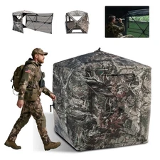FLISSA Hunting Blind See-Through with Full-Opening Door Ground Camouflage Tent