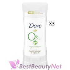 Dove 0 Aluminum 48 Hour Deodorant Cucumber and Green Tea Scent 2.6oz 3 Packs