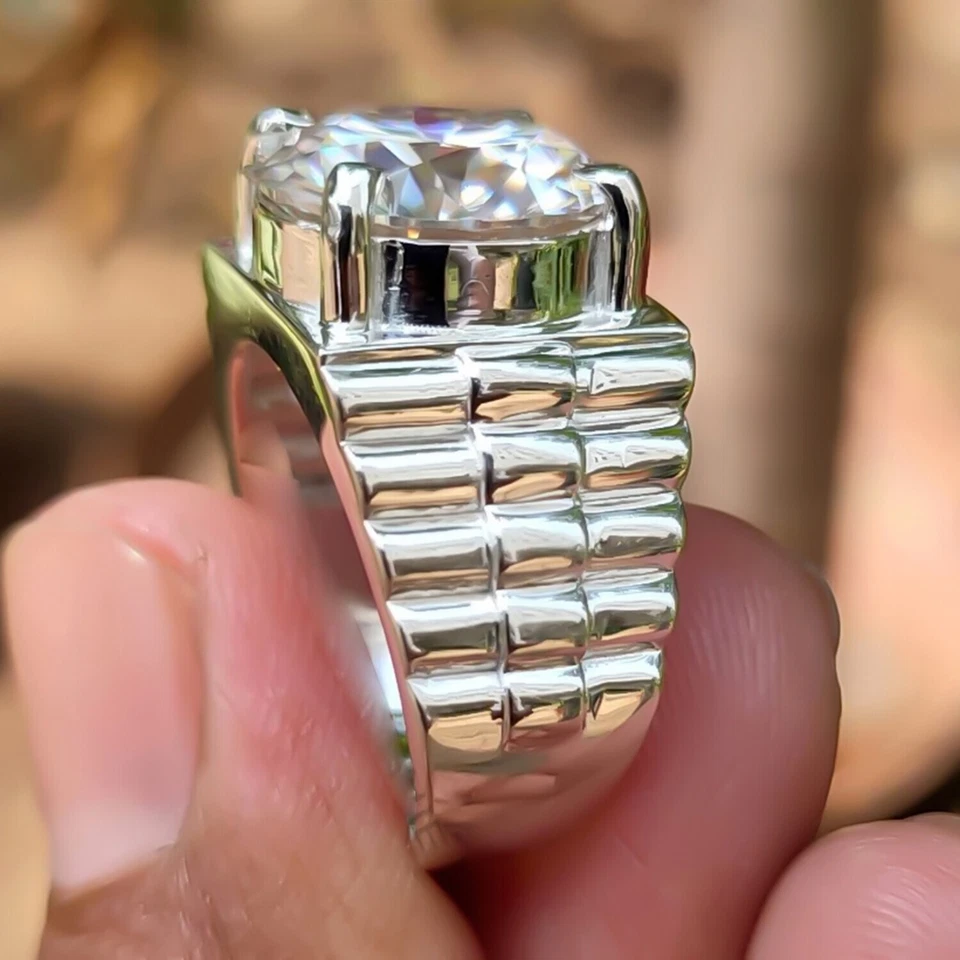 7.25 Ct Certified White Diamond Men's Ring – Stylish Gift for Him this Fall - Image 4 of 4