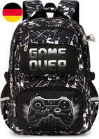Amythe Schulrucksack Jungen Wasserdichter Mit Reflektoren, Schwarz