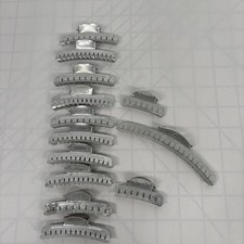 Lot Of 13 Vintage Aluminum Metal Hair Wave Clips Tip Top Products Co - Goody