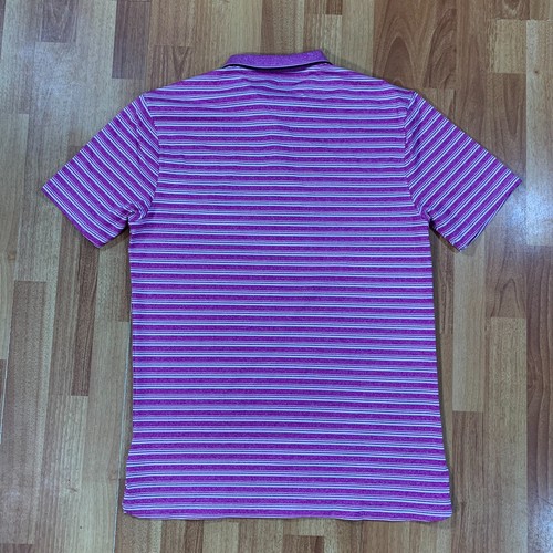 Nike Polo Shirt Mens Small Purple White Stripes Standard Fit Casual Golf - Picture 7 of 9