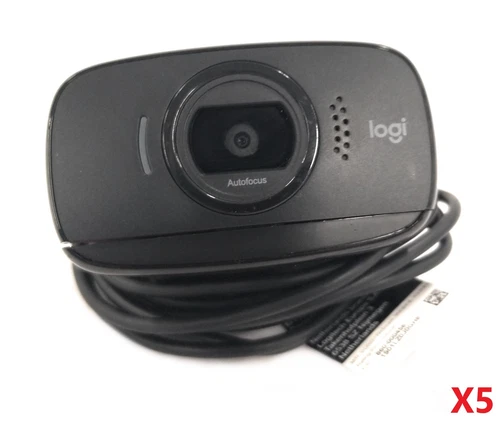 Lot of 5 Logitech C525 USB 2.0 720p Clip On HD Webcams V-U0023 860-000456
