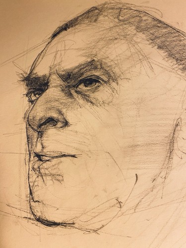 Max Turner Etheric Male Portrait Charcoal On Paper With Bonus - Foto 2 di 3