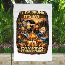 Camping 12x18 Handmade Garden Flag Custom Personalized Yard Outdoor Decor Gift