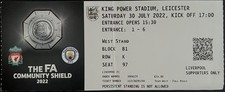 2022 FA CHARITY SHIELD-LIVERPOOL V MANCHESTER CITY-30/07/22-RARE TICKET.