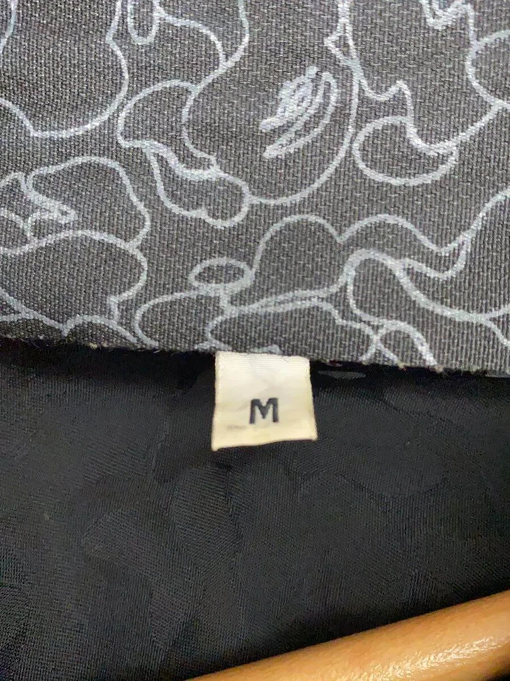 A BATHING APE double zip down Jacket black M Used - Image 4 of 4