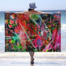 Penny Banger - Colourful Party - Chiffon - Sarong - Beach Cover Up