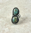 Vintage Sterling Silver Southwestern Turquoise Ring Size 7 Weight 12g