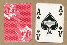 HARD ROCK CASINO HOTEL, Las Vegas. Ace of Spades, Vintage SWAP PLAYING CARD