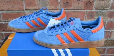 Adidas Originals Handball Spezial Turnschuhe UK 5 blau & orange brandneu im Karton