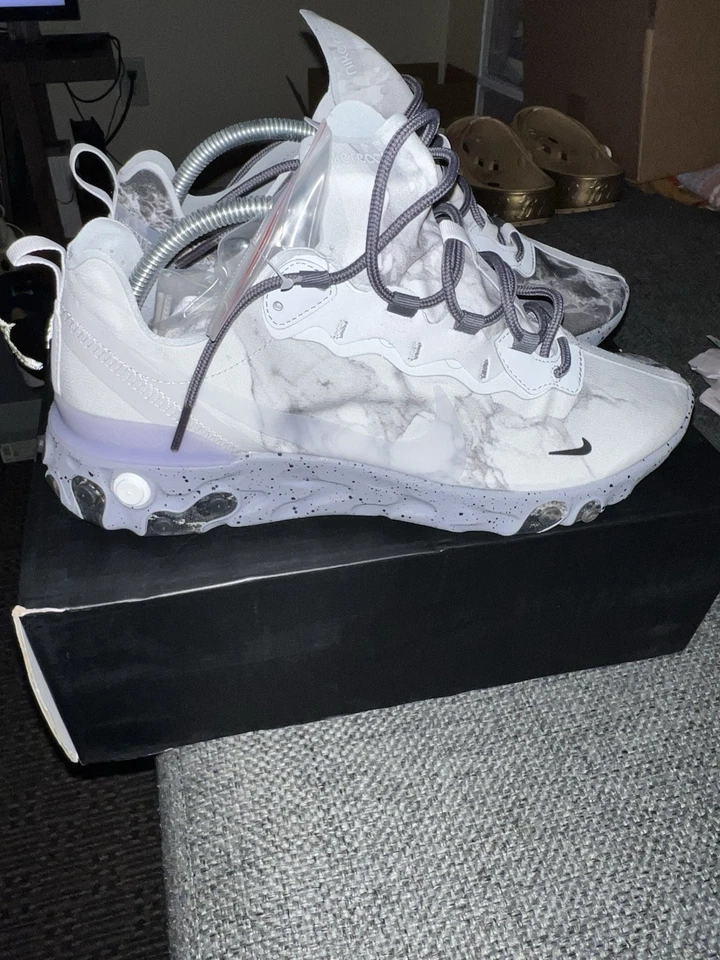 Size 9.5 - Nike Kendrick Lamar x React Element 55 Pure Platinum - Image 3 of 4