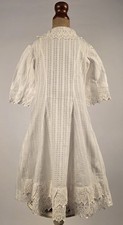 SWEET VICTORIAN 19TH C CHILD  S COTTON BUSTLE DRESS W EYELET TRIM