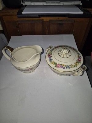 MZ Moritz Zdekauer Czechoslovakia Creamer & Sugar with lid E3