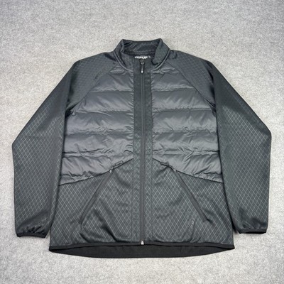 Proquip Jacke Herren Large schwarz Blizzard Hybrid gesteppt wattiert durchgehender Reißverschluss Golf