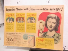 newspaper ad 1947 PEPSODENT tooth powder mirror Gillette razor blade shaving