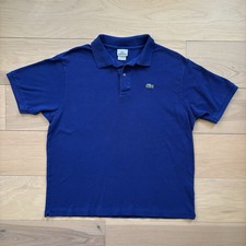 Lacoste Polo Shirt Men s Size 7 Blue Short Sleeve Crocodile Logo