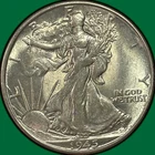 1945-S Walking Liberty Half Dollar Uncirculated UNC Coin, Cleaned #40220