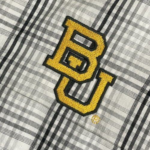 Antigua Baylor University Men's sz M Short Sleeve Embroidered Button Up Shirt - Picture 4 of 8
