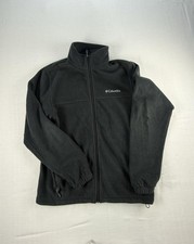 Columbia Fleece Jacket Mens Medium Black Full Zip Outdoor Hiking Coat