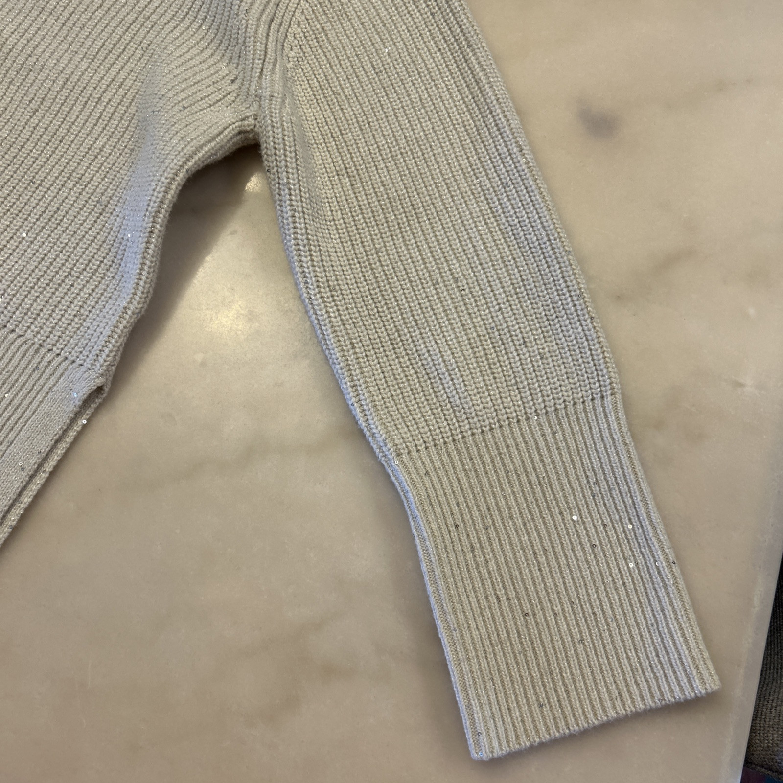 Gap 24/7 Split Hem Sequin Metallic Crew Neck Swea… - image 5