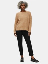 Eileen Fisher Stretch Cotton Twill Slim Ankle Pant Black NEW Womens Small