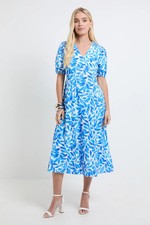 Wallis Blue Midi Dress Womens Daywear Dresses